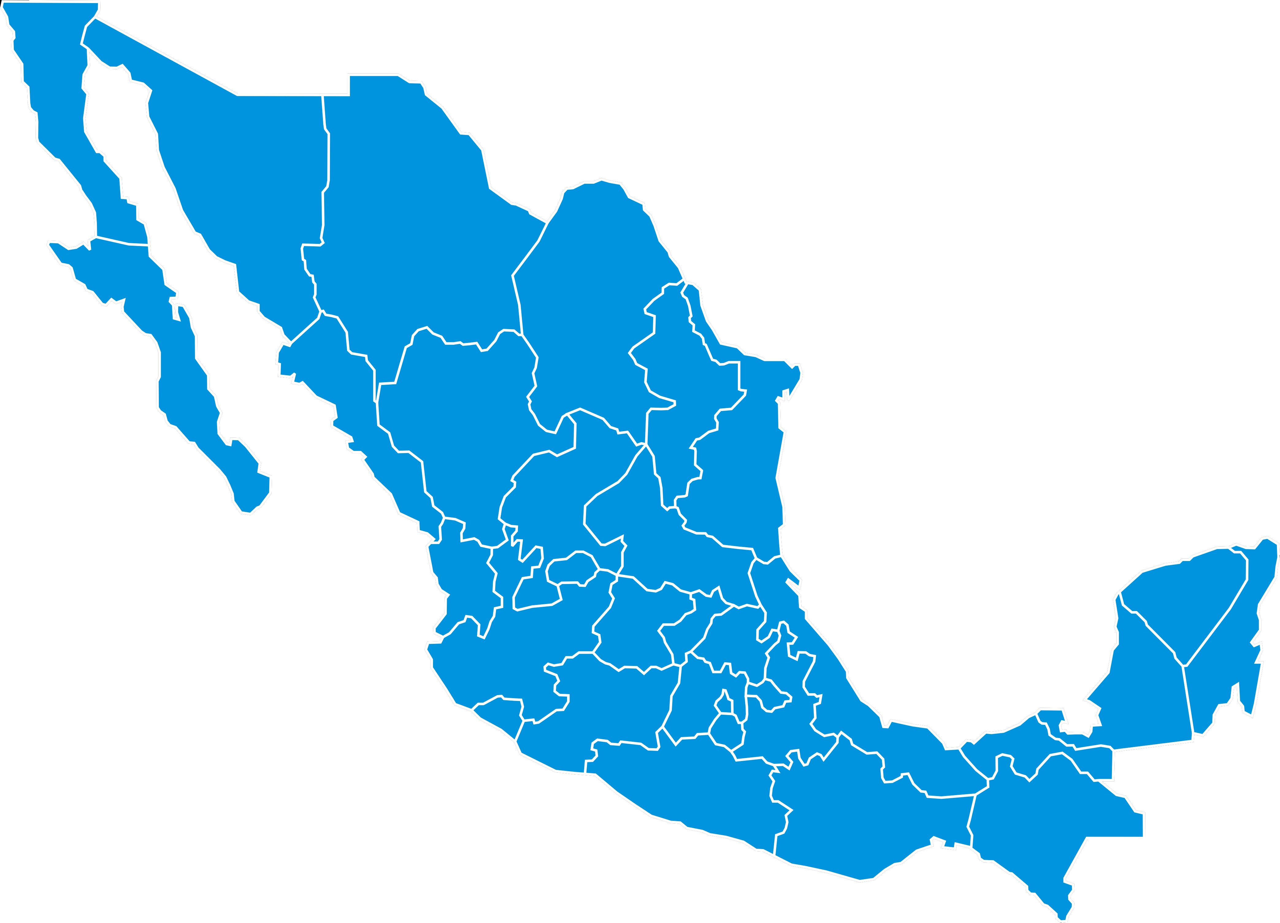 Se muestra mapa de México donde se marcan los lugares donde hemos realizado pruebas de hermeticidad certificadas.